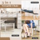 Gray and white faux leather vanity stool set of 2, versatile for makeup room or living room, with sturdy wood.