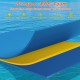 3-layer XPE foam water mat in blue, featuring a pillow design and safety tether, ideal for lakes and pools.