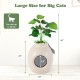 Smart Plant Cat Litter Box in beige with electronic odor removal, designed for cats up to 28 lbs, 23" tall.