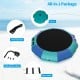 10-foot inflatable water bouncer in blue with electric inflator, mooring ropes, and rope ladder for water fun.