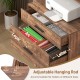Freestanding file cabinet in rustic brown with adjustable hanging rod for A4 and legal file folders, ideal for office.