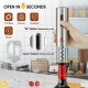 Electric wine bottle opener set with foil cutter, stainless steel design, for quick and easy wine opening and pouring.