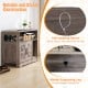 Cat litter box enclosure in elegant gray, featuring storage space, anti-toppling device, and middle supporting leg for.