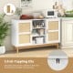 48-inch sideboard buffet cabinet with bamboo woven doors, offering storage and stability for kitchen or living room use.