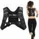 Workout weighted vest with adjustable buckles and reflective strips, designed for comfort and enhanced exercise.