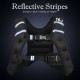 Adjustable black workout weighted vest with reflective strips and breathable material for enhanced safety during night.