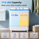 Portable washing machine with 17.6 lbs capacity, featuring dual tubs and built-in drain pump for efficient laundry.