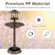 Pedestal bird bath with solar light in bronze, featuring a bird feeder and flower planter for outdoor use.