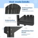 Close-up of the reinforced back supports on a black HDPE outdoor bar stool, designed for stability and comfort.