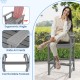 Counter height outdoor HDPE bar stool in gray with ergonomic angle, wide armrests, and comfortable footrest for.