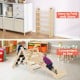 Foldable 3-in-1 kids climbing set with adjustable heights and angles, perfect for safe indoor play and adventure.