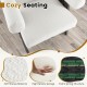 Cozy upholstered armchair with soft Sherpa fabric, high-density sponge seat, and natural rubber wood legs for versatile.