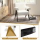 Upholstered armchair with white Sherpa fabric, natural rubber wood legs, and stable triangular structure for living.