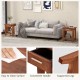 Rattan nightstand end table in walnut with drawer and storage shelf, ideal for practical home organization.