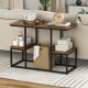 Rustic TV console table in rustic brown, featuring a spacious top for 50" TVs and ample storage for media essentials.