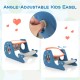 Angle-adjustable kids easel in blue with a double-sided tabletop for drawing and writing, ideal for creative play.