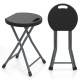 Folding stool with built-in handle, made of HDPE and powder-coated metal, ideal for indoor seating and outdoor.