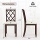 Side view of a brown dining chair with upholstered seat cushion, rubber wood legs, and ergonomic x-shaped backrest.