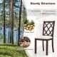 Brown dining chair with upholstered seat cushion and rubber wood legs, featuring ergonomic design for comfort and.