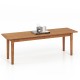 Solid wood dining bench with rubber wood legs, 55" long, ideal for entryways or dining, featuring a smooth surface.