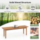 Solid wood dining bench with rubber wood legs, 55" long, suitable for entryways and dining, featuring a smooth surface.
