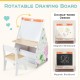 Kids easel and play station with double-sided magnetic whiteboard and chalkboard, includes chair and storage bins.