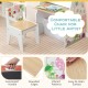 Kids chair with a wooden seat, designed for the 3 in 1 easel and play station, perfect for art and learning activities.