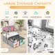 Kids convertible activity bench in gray with two removable fabric bins for toys and books, perfect for playrooms.