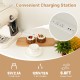 Kitchen pantry storage cabinet with built-in charging station, featuring 9 shelves and modern design for versatile use.