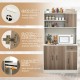 71-inch kitchen pantry storage cabinet with 9 shelves, soft close hinges, and cable holes for organized wire management.
