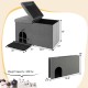 Gray cat litter box enclosure with flip-up lid, urine-proof mat, and hidden storage for privacy and easy cleaning.