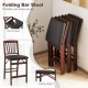 Folding bar stool with padded seat in brown, featuring a flip-up design for space-saving storage and ergonomic comfort.