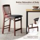 Folding kitchen island stool with padded seat and 100° inclined backrest for optimal comfort and relaxation.