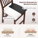 Folding kitchen stool with padded seat in brown, featuring premium PVC leather and high-density sponge for comfort.