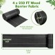 Weed barrier landscape fabric rolled out, 4 ft wide, eco-friendly, tear-resistant, ideal for gardens and pathways.