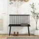 Black Dining Windsor bench with spindle backrest, made of solid rubber wood, perfect for kitchen or living room use.