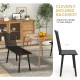 Dining Windsor bench with spindle back in black, featuring ergonomic inclined backrest and anti-slip foot pads for.