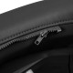 Close-up of the zipper detail on the black Massage Chair Capsule, featuring soft PU leather for comfort and durability.