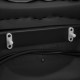 Detail of the fixing devices on the Massage Chair Capsule - Therapy 03, featuring a black soft PU leather surface.