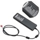 Massage chair hand controller with LCD screen, 3.4 ft cable, and ergonomic design for convenient use and storage.