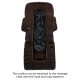 Brown massage chair backrest cushion with hook and loop fasteners, featuring soft waterproof PU material and elegant.