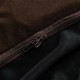 Close-up of the zipper detail on the brown backrest cushion, featuring soft PU material and elegant diamond patterns.