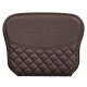Brown massage chair headrest pillow made of soft PU leather, featuring quilted design and hook and loop fasteners for.