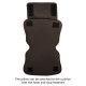 Brown massage chair headrest pillow made of soft PU material, featuring hook and loop fasteners for secure attachment.