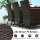 Stackable chairs with mix brown PE rattan and soft cushions, ideal for outdoor dining and family gatherings.