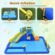 6-in-1 inflatable water slide with climbing wall, water guns, and pool for outdoor fun in the yard or park.
