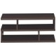 3-tier rectangular modern coffee table in dark engineered wood with storage shelf, ideal for living room or office use.
