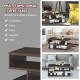 3-tier rectangular modern coffee table in dark wood with storage shelf, ideal for living room, office, or hotel use.