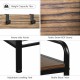 Close-up of the Industrial Coat Shoe Bench showcasing rustic brown MDF board and heavy-duty hooks for versatile storage.