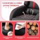 Kids recliner chair with red PU leather, high-density sponge padding, and adjustable footrest for comfort and stability.